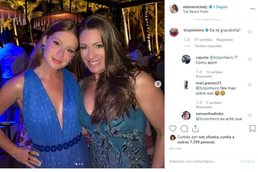 Ticiane Pinheiro pergunta na lata suposta gravidez de Marina Ruy Barbosa (Montagem. TV Foco) Ticiane Pinheiro pergunta na lata suposta gravidez de Marina Ruy Barbosa (Montagem. TV Foco)