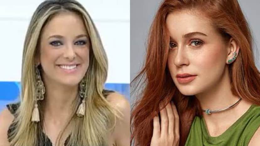 Ticiane Pinheiro pergunta na lata para esposa de Cesar Filhei se Marina Ruy Barbosa está grávida (Montagem: TV Foco) Ticiane Pinheiro pergunta na lata para esposa de Cesar Filhei se Marina Ruy Barbosa está grávida (Montagem: TV Foco)