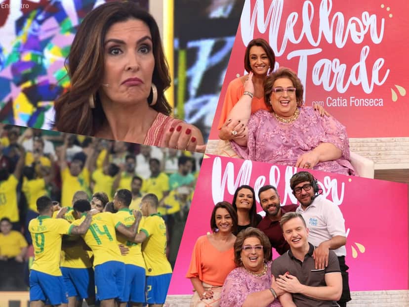 Fátima Bernardes é humilhada por seleção brasileira e Mamma vai para o Melhor da Tarde. Foto: Reprodução audiência audiências Fátima Bernardes é humilhada por seleção brasileira e Mamma vai para o Melhor da Tarde. Foto: Reprodução audiência audiências