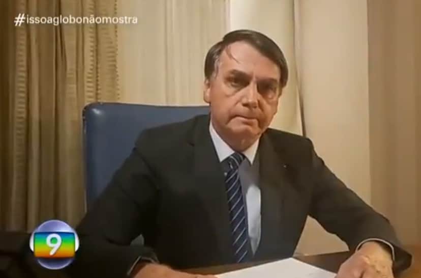 O presidente Jair Bolsonaro durante o quadro da Globo (Foto: Reprodução) O presidente Jair Bolsonaro durante o quadro da Globo (Foto: Reprodução)
