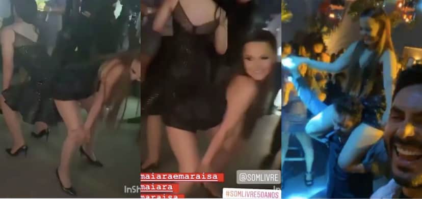 Maiara, da dupla com Maraisa, se joga em festa. Foto: Reprodução Maiara, da dupla com Maraisa, se joga em festa. Foto: Reprodução