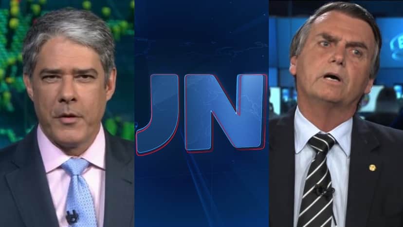 William Bonner e Jair Bolsonaro (Foto: Divulgação/TV Globo/Montagem TV Foco) William Bonner e Jair Bolsonaro (Foto: Divulgação/TV Globo/Montagem TV Foco)