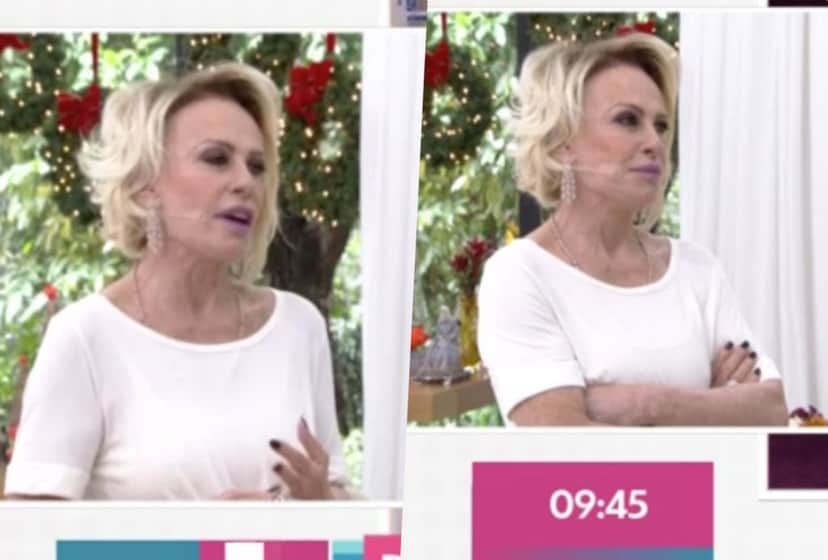 Ana Maria Braga da Globo do Mais Você perdeu a linha ao vivo com repórter (Foto reprodução)