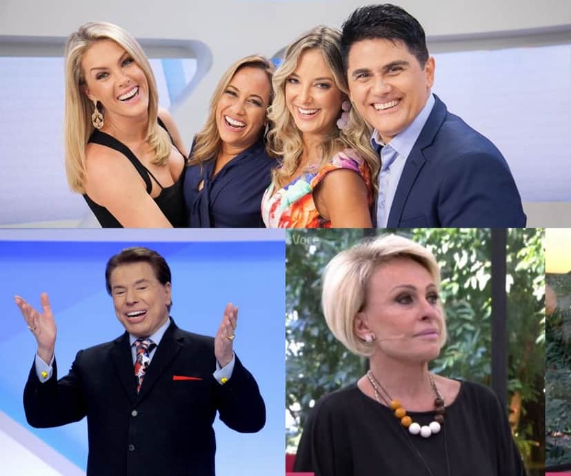 Apresentadores do Hoje em Dia, Silvio Santos e Ana Maria Braga. Foto: Reprodução audiência audiências Apresentadores do Hoje em Dia, Silvio Santos e Ana Maria Braga. Foto: Reprodução audiência audiências