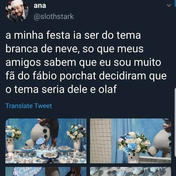 Fábio Porchat foi tema de festa de aniversário de fã junto de personagem da Disney e encantou os internautas (Foto: Reprodução) Fábio Porchat foi tema de festa de aniversário de fã junto de personagem da Disney e encantou os internautas (Foto: Reprodução)