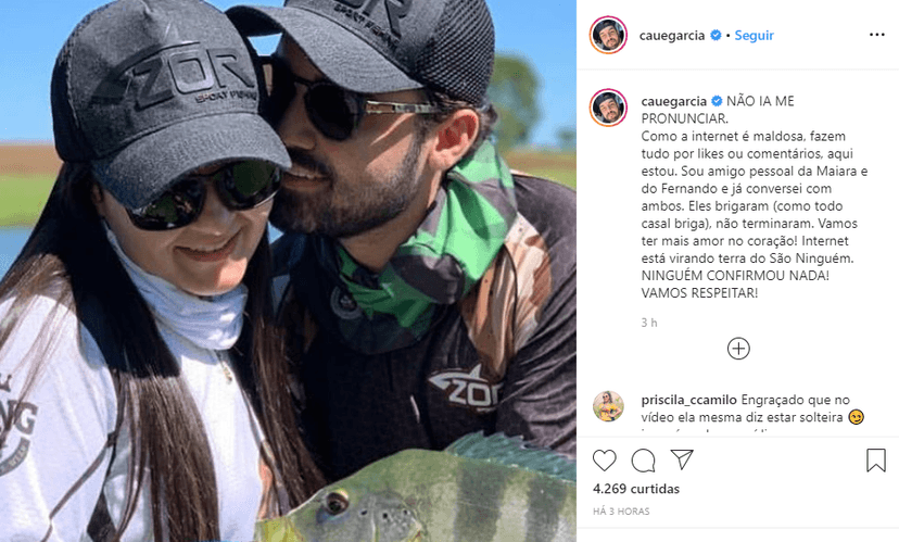 Amigo de Fernando e Maiara negou a separação do casal (Foto: Reprodução/ Instagram) Amigo de Fernando e Maiara negou a separação do casal (Foto: Reprodução/ Instagram)