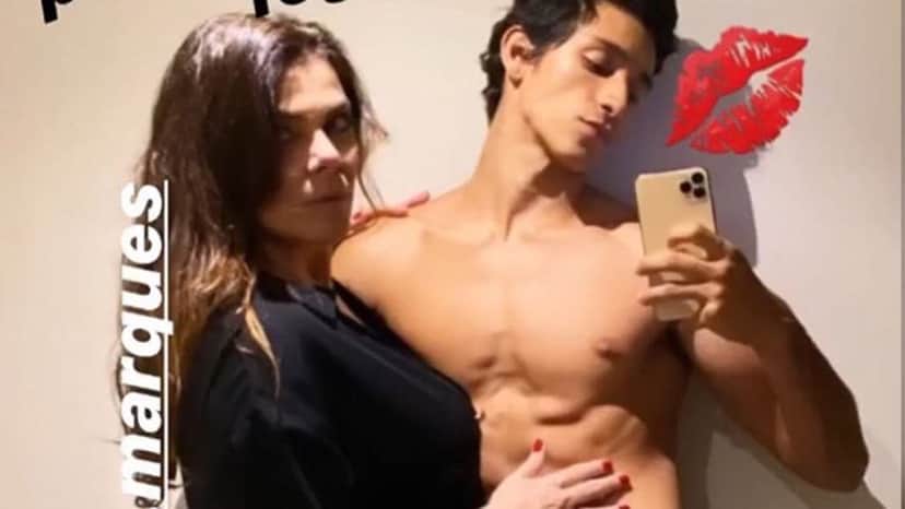 A atriz Gisele Fraga ao lado de seu namorado, 30 anos mais novo (imagem: Instagram) A atriz Gisele Fraga ao lado de seu namorado, 30 anos mais novo (imagem: Instagram)