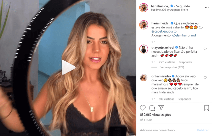 Hariany chama a atenção no Instagram ao publicar seu novo visual (Foto: Reprodução) Hariany chama a atenção no Instagram ao publicar seu novo visual (Foto: Reprodução)
