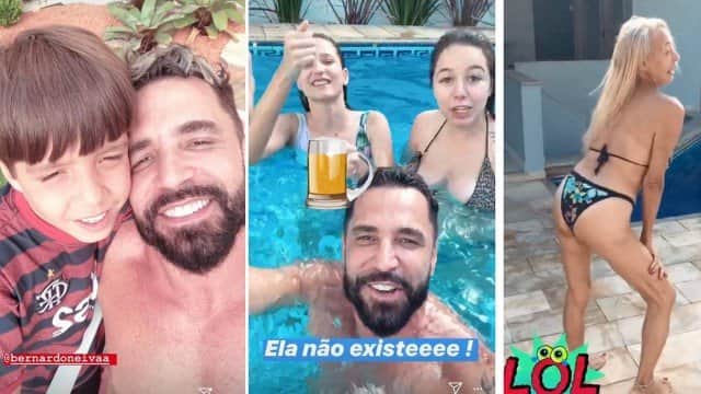Latino surgiu na companhia dos filhos e da mãe em um dia de piscina (Foto: Reprodução/ Instagram) Latino surgiu na companhia dos filhos e da mãe em um dia de piscina (Foto: Reprodução/ Instagram)