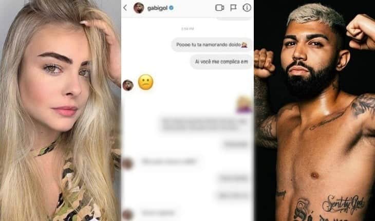 Gabigol troca mensagens com Mariana Braguês. Foto: Reprodução/Leo Dias Gabigol troca mensagens com Mariana Braguês. Foto: Reprodução/Leo Dias