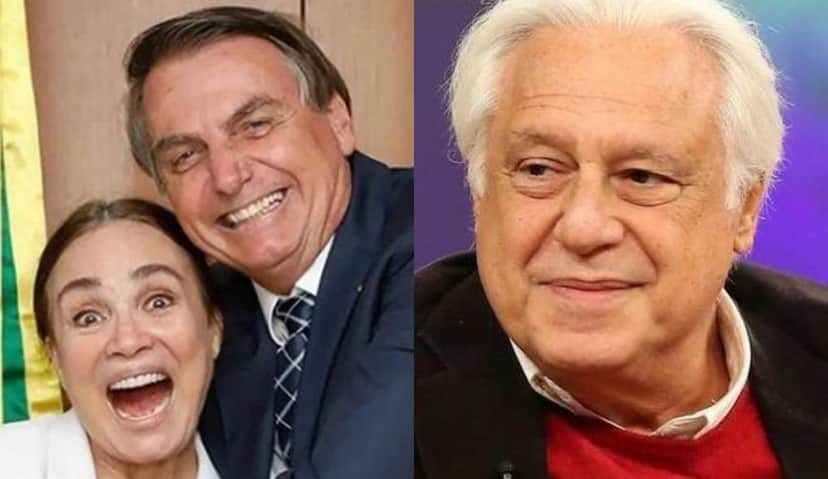 Regina Duarte, Jair Bolsonaro e Antônio Fagundes (Foto: Montagem/TV Foco) Regina Duarte, Jair Bolsonaro e Antônio Fagundes (Foto: Montagem/TV Foco)