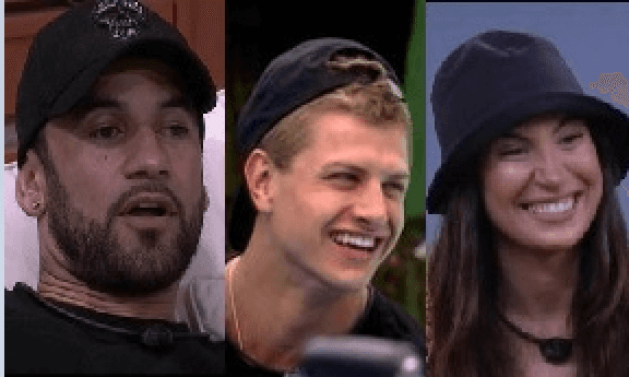 Hadson, Lucas e Bianca. O plano é que Lucas seduza as sisters e faça elas serem queimadas lá fora (Foto: Reprodução) BBB20 Hadson, Lucas e Bianca. O plano é que Lucas seduza as sisters e faça elas serem queimadas lá fora (Foto: Reprodução) BBB20