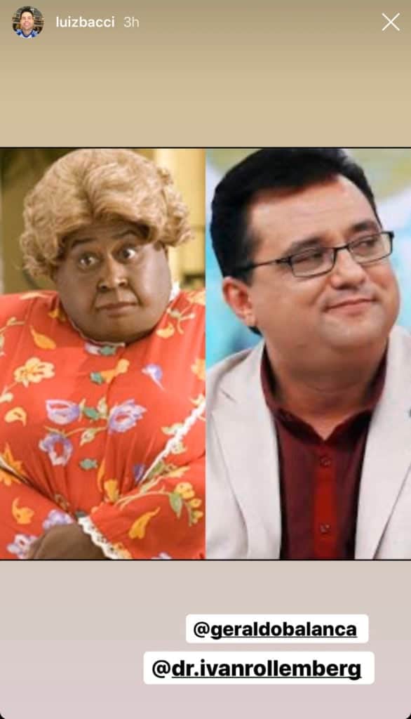 Luiz Bacci e Geraldo Luiz em série de brincadeiras no Instagram (Foto reprodução) Luiz Bacci e Geraldo Luiz em série de brincadeiras no Instagram (Foto reprodução)