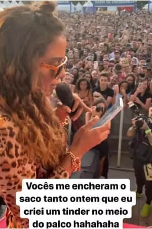 Anitta criou uma conta no Tinder Anitta criou uma conta no Tinder