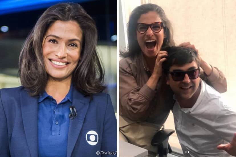 Renata Vasconcellos é flagrada em momento descontraído com colega da Globo e imagem vaza Renata Vasconcellos é flagrada em momento descontraído com colega da Globo e imagem vaza