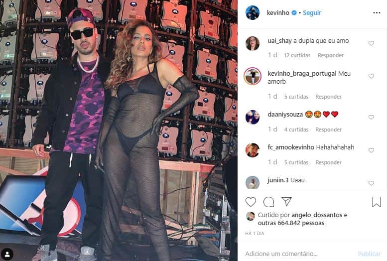 Kevinho compartilhou um registro ao lado de Anitta (Foto: Reprodução/Instagram) Kevinho compartilhou um registro ao lado de Anitta (Foto: Reprodução/Instagram)
