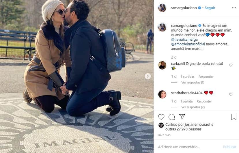 Luciano Camargo se declara para Flávia nas redes sociais (Foto: Reprodução/Instagram) Luciano Camargo se declara para Flávia nas redes sociais (Foto: Reprodução/Instagram)
