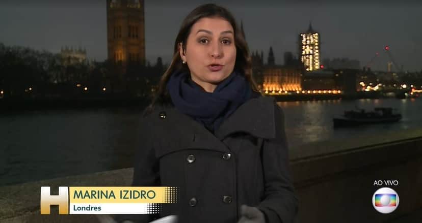 Marina Izidro foi interrompida ao vivo no Jornal Hoje (Foto: Reprodução/Globoplay) Marina Izidro foi interrompida ao vivo no Jornal Hoje (Foto: Reprodução/Globoplay)