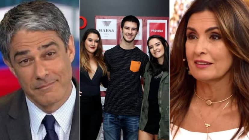 William Bonner e seus filhos com Fátima Bernardes (Foto: Reprodução/TV Globo/AgNews/Montagem TV Foco) William Bonner e seus filhos com Fátima Bernardes (Foto: Reprodução/TV Globo/AgNews/Montagem TV Foco)