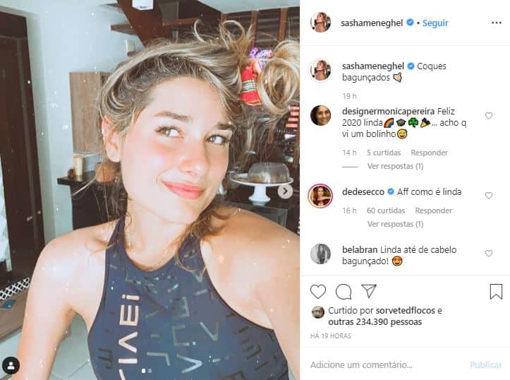 Sasha Meneghel recebe elogios após publicar foto com cabelo bagunçado (Foto: Reprodução/Instagram)