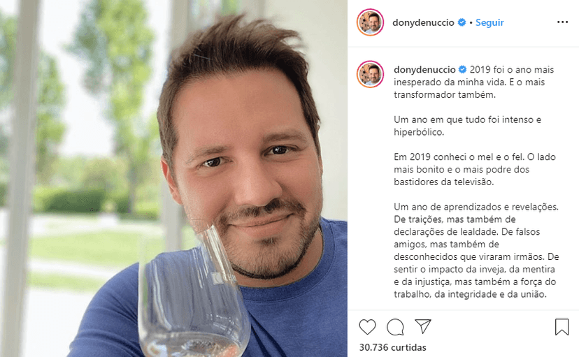 Dony De Nuccio falou de forma indireta de sua saída da Globo (Foto: Reprodução/ Instagram) Dony De Nuccio falou de forma indireta de sua saída da Globo (Foto: Reprodução/ Instagram)