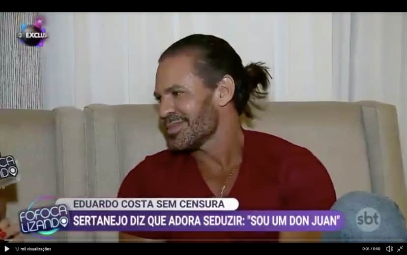 Eduardo Costa fala com exclusividade com o Fofocalizando sobre polêmicas. Foto: Reprodução Eduardo Costa fala com exclusividade com o Fofocalizando sobre polêmicas. Foto: Reprodução