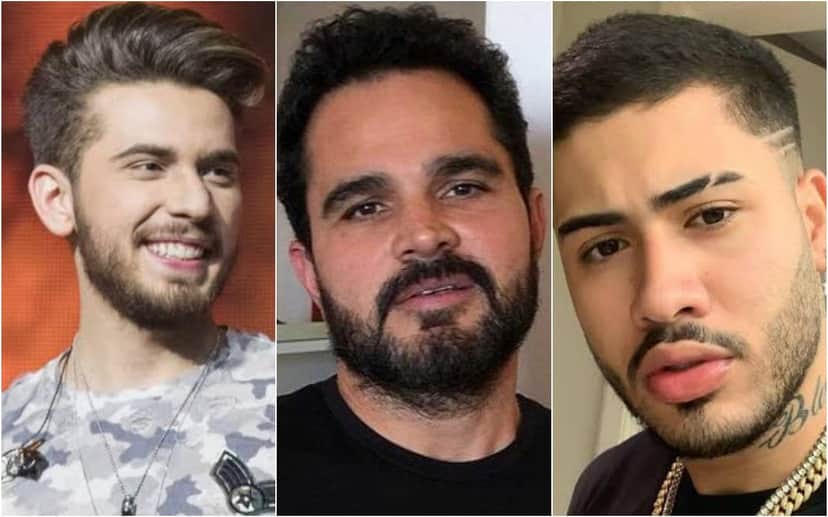 famosos cantores Gustavo Mioto, Luciano Camargo e Kevinho foram vítimas de rumores e acusações envolvendo relações homossexual. Foto: Reprodução famosos cantores Gustavo Mioto, Luciano Camargo e Kevinho foram vítimas de rumores e acusações envolvendo relações homossexual. Foto: Reprodução