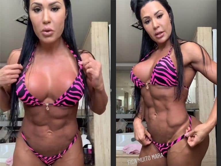 Gracyanne Barbosa puxa o biquíni para exibir marquinha de sol (Foto: Instagram) Gracyanne Barbosa puxa o biquíni para exibir marquinha de sol (Foto: Instagram)