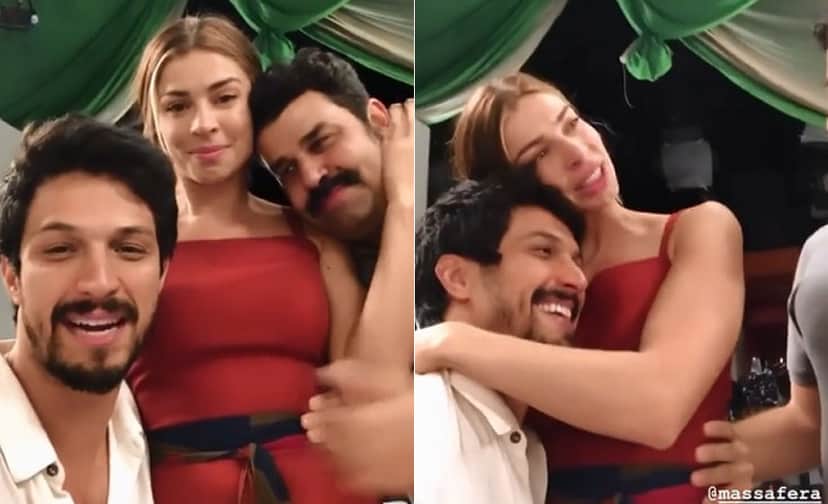 Grazi Massafera emocionada nos bastidores da Globo (Reprodução) Grazi Massafera emocionada nos bastidores da Globo (Reprodução)