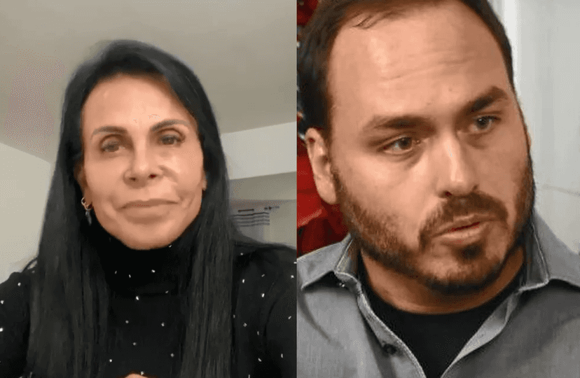 A cantora Gretchen e Carlos Bolsonaro (Foto: Reprodução) Carluxo A cantora Gretchen e Carlos Bolsonaro (Foto: Reprodução) Carluxo