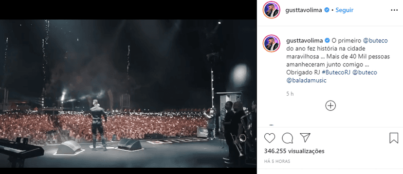 Gusttavo Lima começou o ano com o pé direito (Foto: Reprodução/ Instagram) Gusttavo Lima começou o ano com o pé direito (Foto: Reprodução/ Instagram)