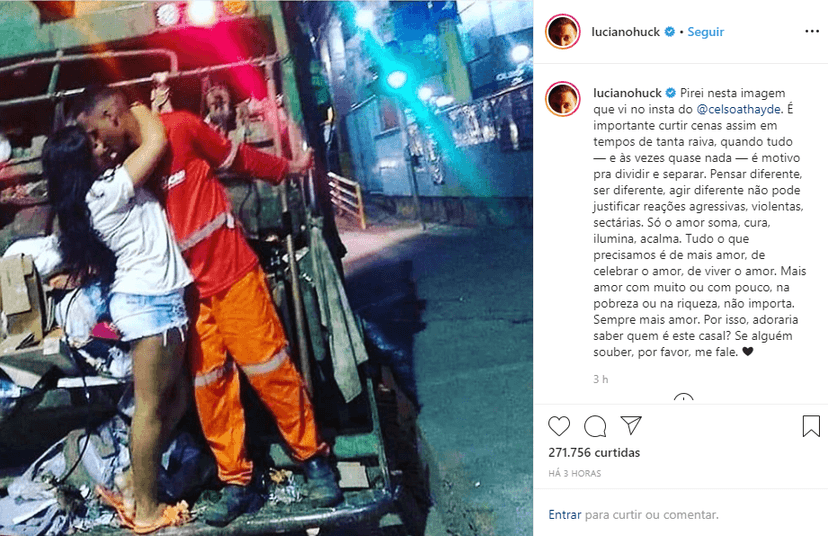 Luciano Huck compartilhou publicação que falava do amor (Foto: Reprodução/ Instagram)