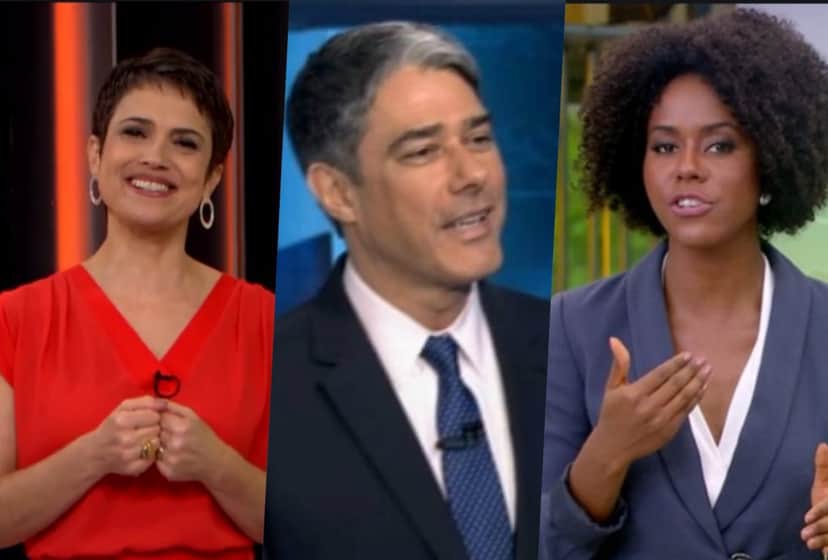 William Bonner, Maju e Sandra Annenberg surgiram com pouca roupa mostrando que são gente como a gente (Foto reprodução) William Bonner, Maju e Sandra Annenberg surgiram com pouca roupa mostrando que são gente como a gente (Foto reprodução)