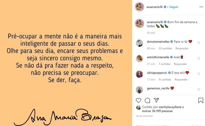 Ana Maria Braga mandou recado para os fãs Ana Maria Braga mandou recado para os fãs