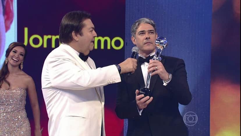 Faustão e William Bonner no troféu Melhor do Ano (Foto: Divulgação/TV Globo) Faustão e William Bonner no troféu Melhor do Ano (Foto: Divulgação/TV Globo)