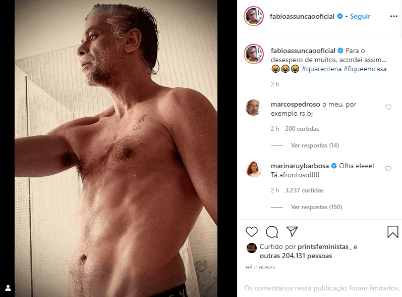 Fábio Assunção surgiu de forma ousada em suas redes sociais (Foto: Reprodução/ Instagram) Fábio Assunção surgiu de forma ousada em suas redes sociais (Foto: Reprodução/ Instagram)