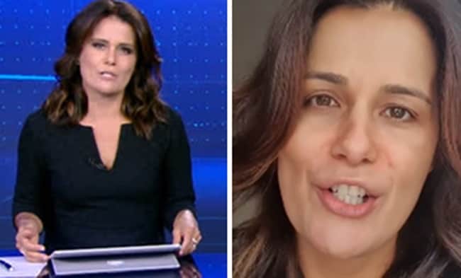 Adriana Araújo retornou para a bancada do Jornal da Record (Foto: Montagem/TV Foco) Adriana Araújo retornou para a bancada do Jornal da Record (Foto: Montagem/TV Foco)