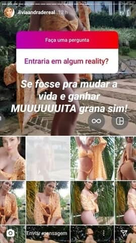 SBT: Publicação de Lívia Andrade em seus stories no Instagram (Foto: Reprodução) SBT: Publicação de Lívia Andrade em seus stories no Instagram (Foto: Reprodução)