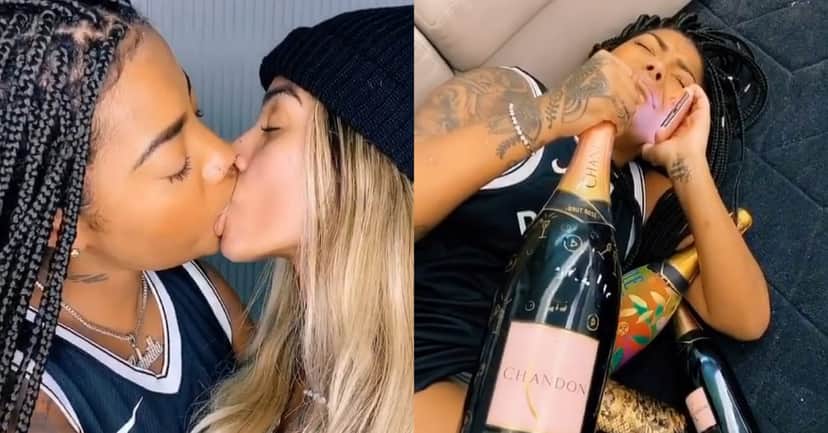 Ludmilla beija esposa em clipe feito em casa (Foto: Reprodução/Instagram) Ludmilla beija esposa em clipe feito em casa (Foto: Reprodução/Instagram)