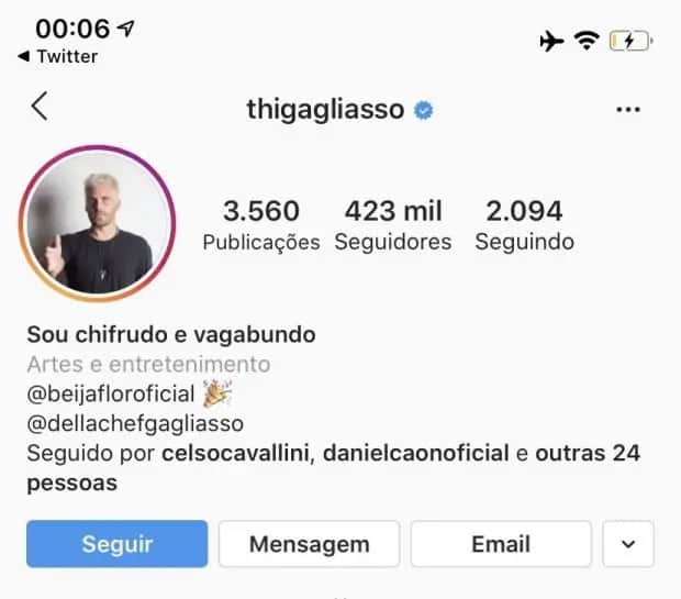 Publicação de Thiago Gagliasso (Foto: Reprodução) Publicação de Thiago Gagliasso (Foto: Reprodução)