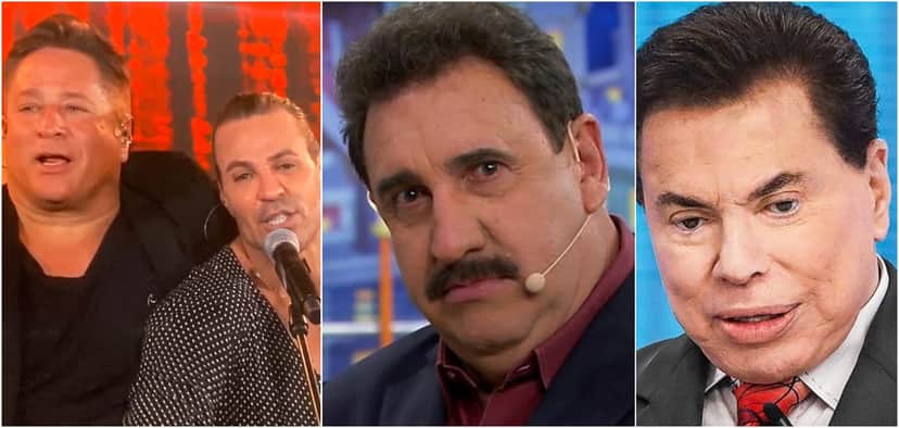 Ratinho, Silvio Santos, Leonardo e Eduardo Costa (Reprodução) Ratinho, Silvio Santos, Leonardo e Eduardo Costa (Reprodução)