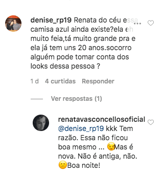 Renata Vasconcellos recebeu dicas de moda de uma internautas e agiu com educação Renata Vasconcellos recebeu dicas de moda de uma internautas e agiu com educação
