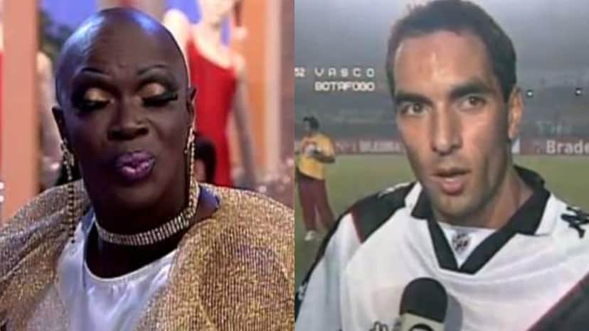 Vera Verão insinuou ter mantido uma relação com um famoso jogador (Foto: Reprodução/SBT/TV Globo) Vera Verão insinuou ter mantido uma relação com um famoso jogador (Foto: Reprodução/SBT/TV Globo)