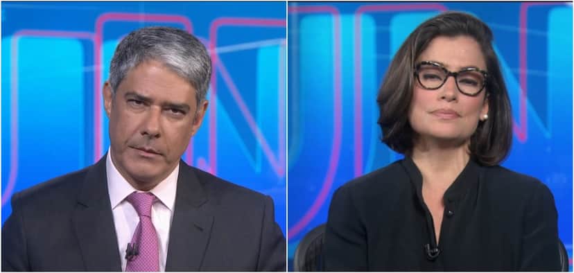 Os apresentadores da Globo, William Bonner e Renata Vasconcellos (Reprodução) Os apresentadores da Globo, William Bonner e Renata Vasconcellos (Reprodução)