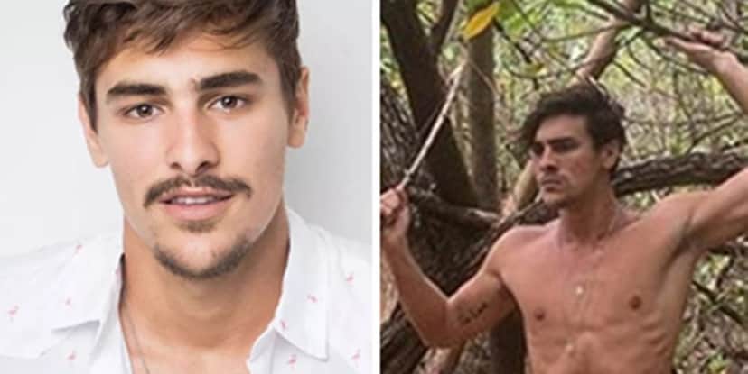 Bruno Montaleone apareceu seminu em meio a matagal (Foto: Montagem/TV Foco) Bruno Montaleone apareceu seminu em meio a matagal (Foto: Montagem/TV Foco)