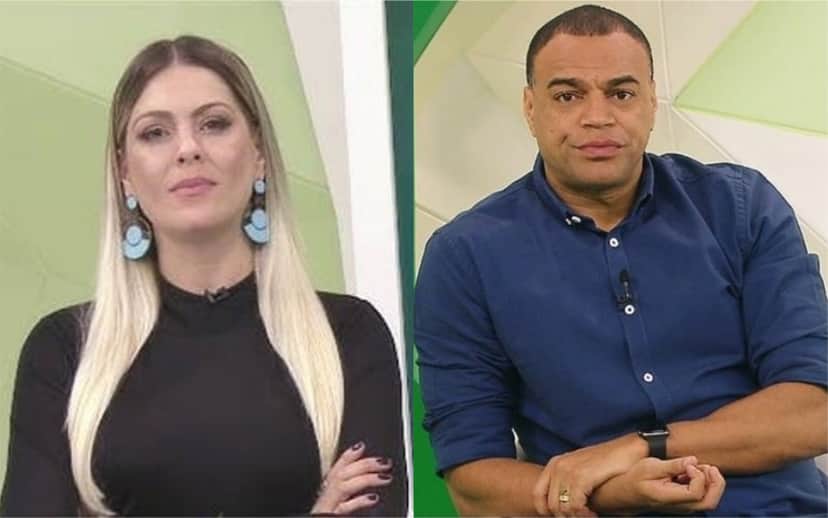 Renata Fan e Denilson apresentam o Jogo Aberto (Foto: Diulgçaão) Renata Fan e Denilson apresentam o Jogo Aberto (Foto: Diulgçaão)