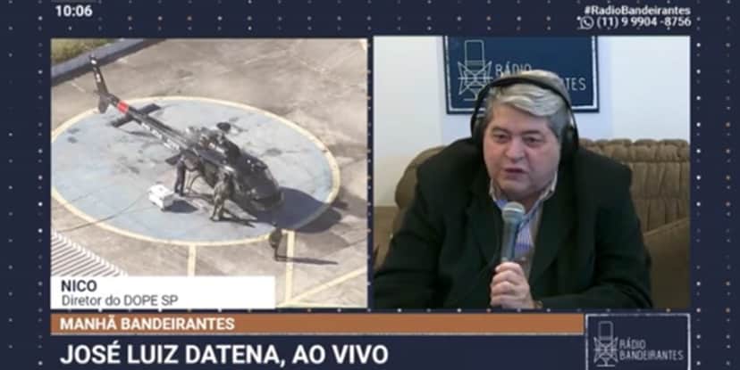 Datena durante o seu programa na Rádio Bandeirantes (Foto: Reprodução) Datena durante o seu programa na Rádio Bandeirantes (Foto: Reprodução)