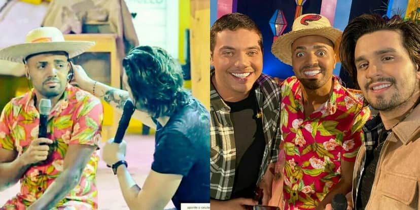 Luan Santana, Wesley Safadão e Tirulipa em live (Foto: Reprodução) Luan Santana, Wesley Safadão e Tirulipa em live (Foto: Reprodução)