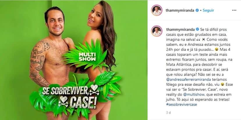 Publicação de Thammy Miranda (Foto: Reprodução) Publicação de Thammy Miranda (Foto: Reprodução)