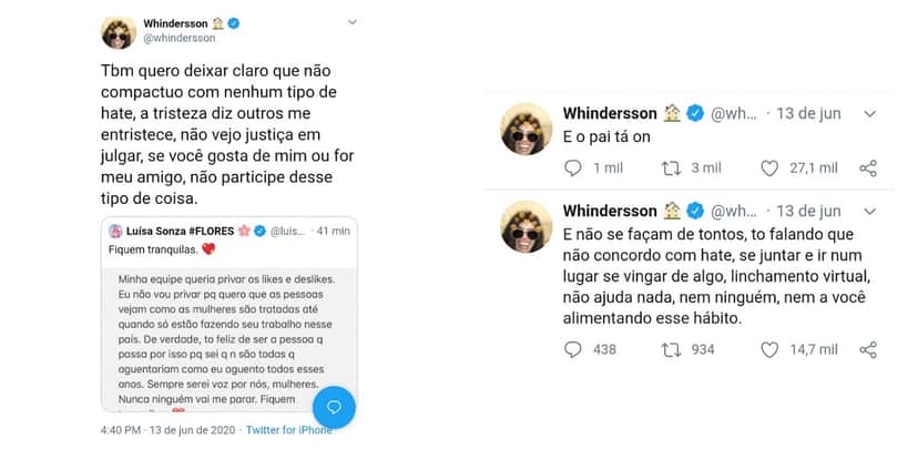 Após ataques em clipe de Luísa Sonza, Whindersson Nunes usa redes para se pronunciar (Foto: Reprodução/Twitter) Após ataques em clipe de Luísa Sonza, Whindersson Nunes usa redes para se pronunciar (Foto: Reprodução/Twitter)